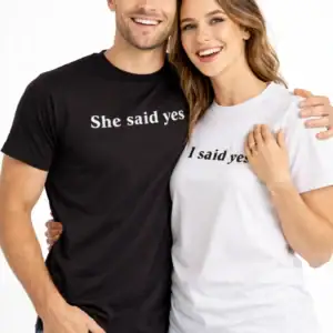 Verlobungs Partner Shirts für Paare – She Said Yes und I Said Yes T-Shirts
